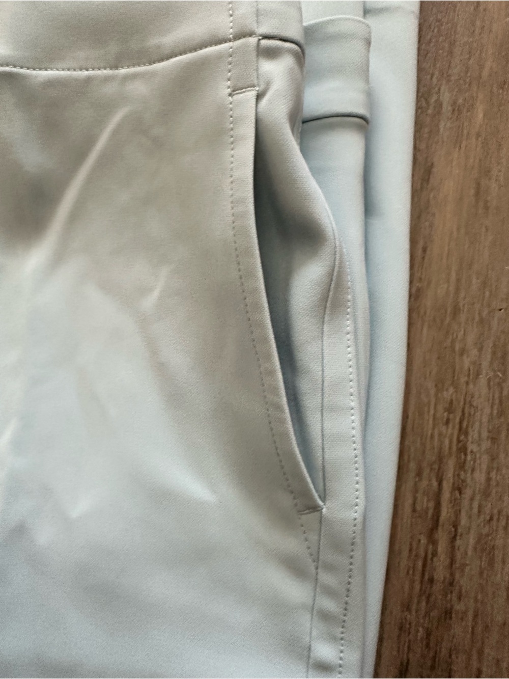 Ann Taylor Pale Blue Women's Pants with Marbled Button - Picture 5 of 6